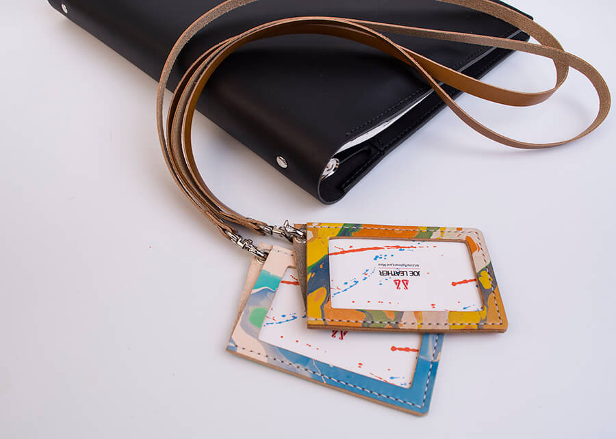 Genuine Leather Marble Id Card Holder 