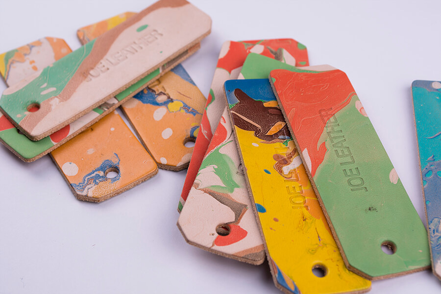 Genuine Leather Marble Bookmark 