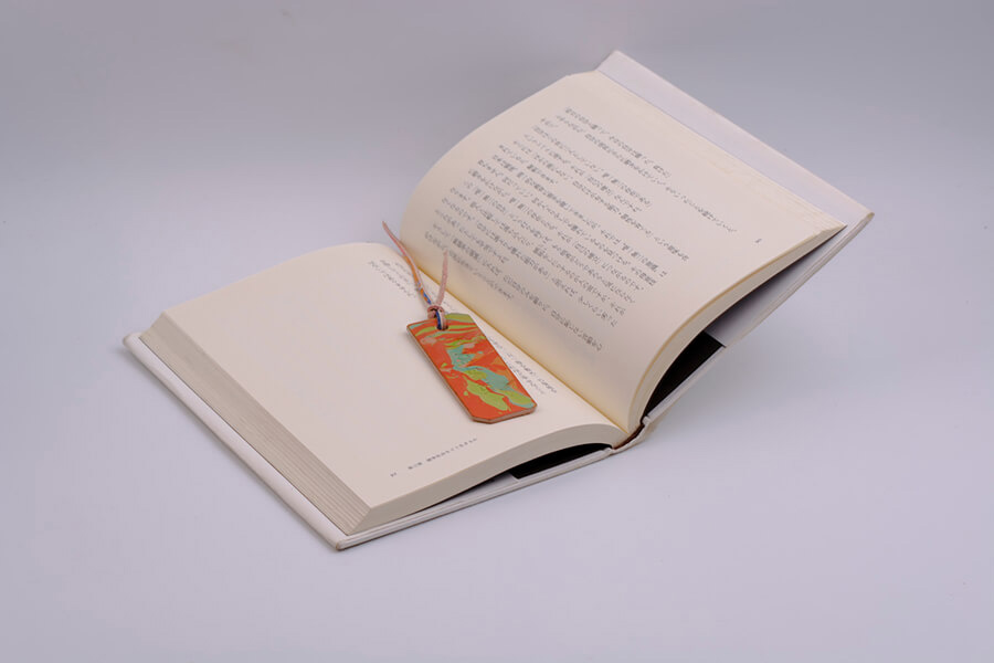 Genuine Leather Marble Bookmark 