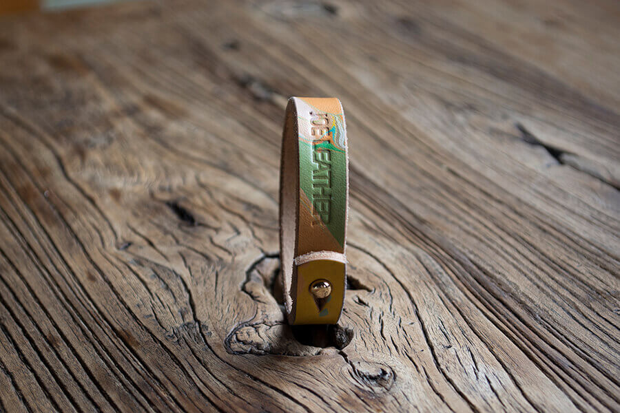 Genuine Leather Marble Bracelet 