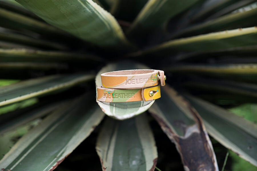 Genuine Leather Marble Bracelet 