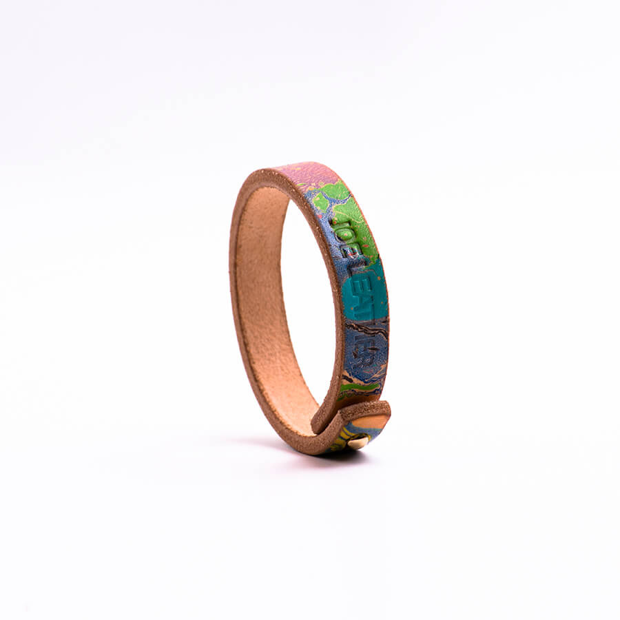Genuine Leather Marble Bracelet 