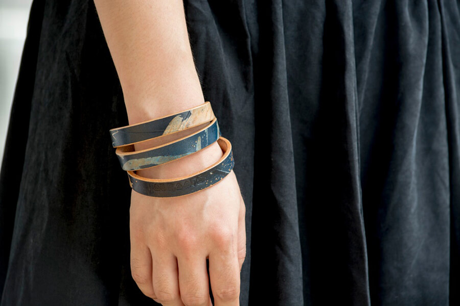 Genuine Leather Marble Bracelet 