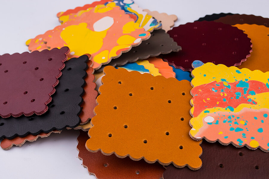 Genuine Leather Marble Coasters 