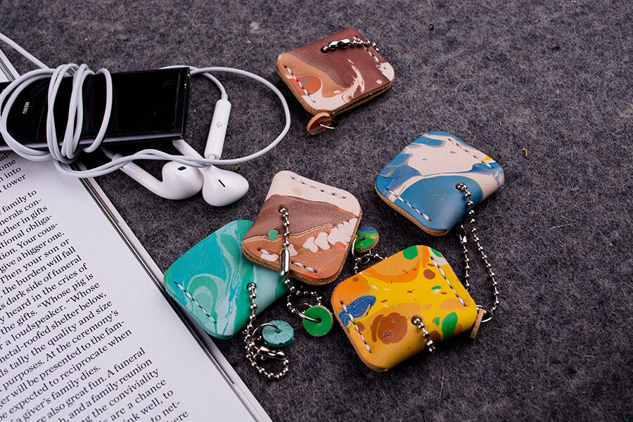 Genuine Leather Marble Key Caps 