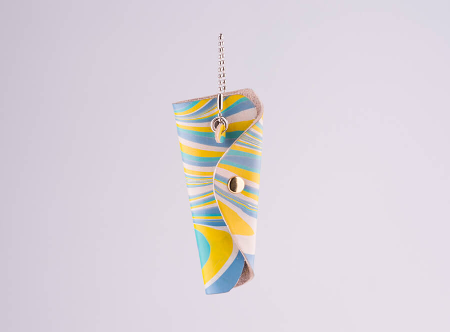 Genuine Leather Marble Key Case 