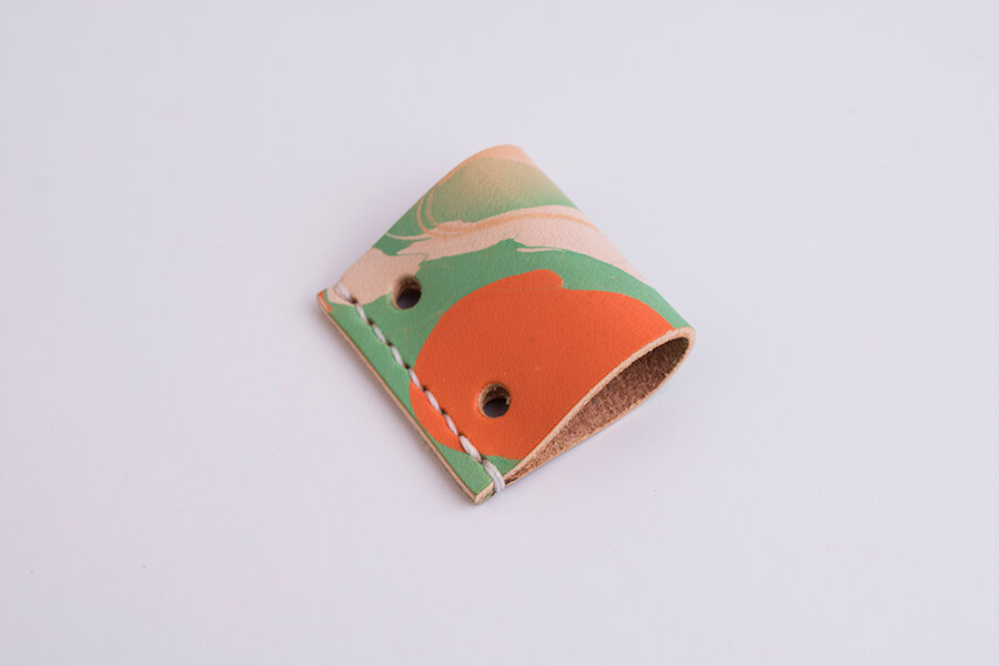 Genuine Leather Marble Pen Holder 