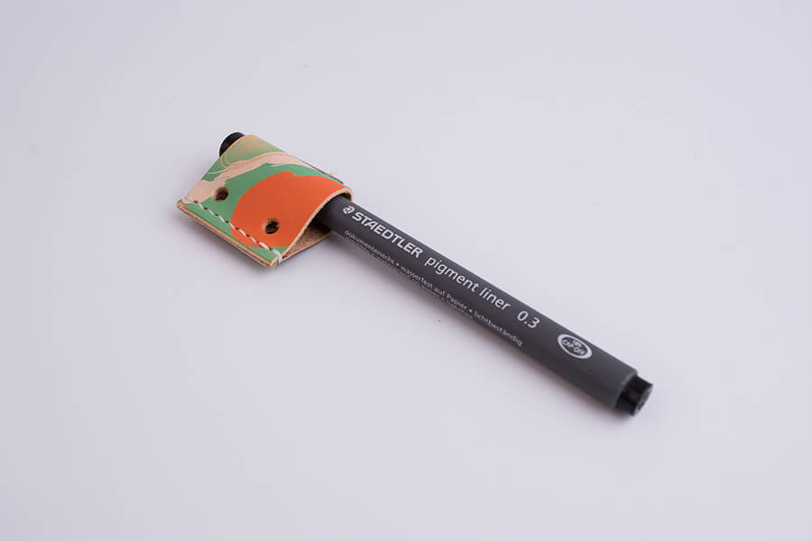 Genuine Leather Marble Pen Holder 