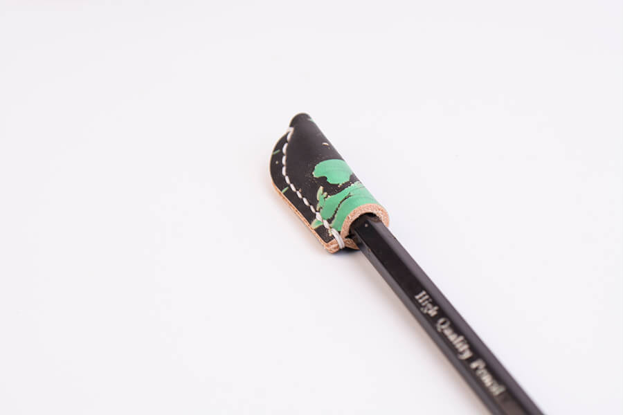 Genuine Leather Marble Pencil Caps 