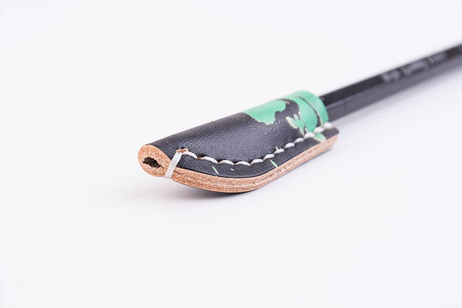 Genuine Leather Marble Pencil Caps 
