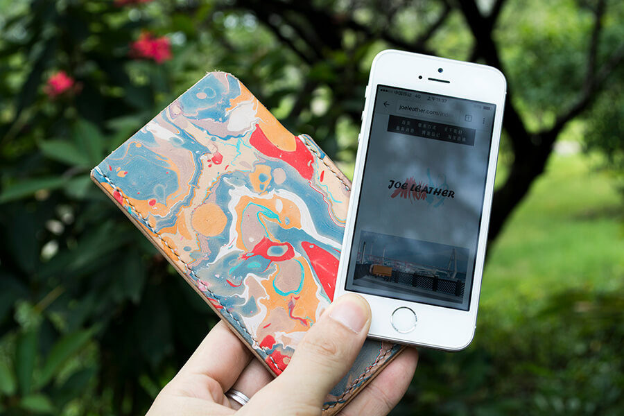 Genuine Leather Marble Phone Case 