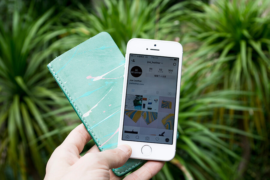 Genuine Leather Marble Phone Case 