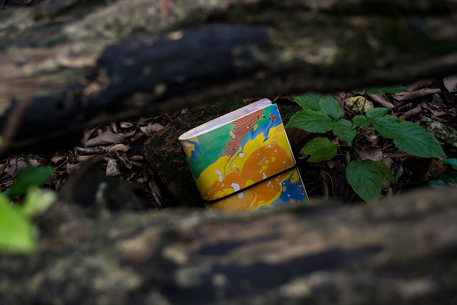 Genuine Leather Marble Travel Notebook 