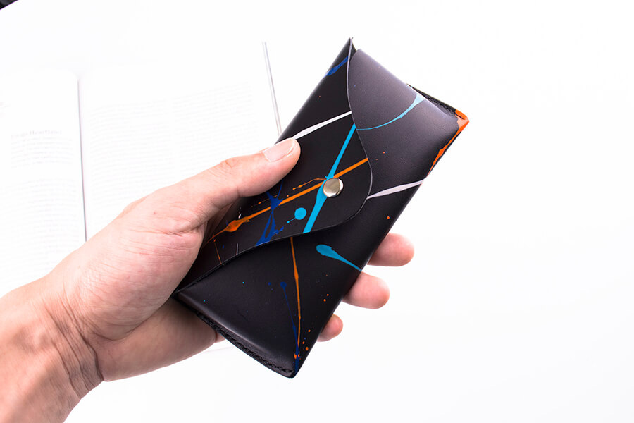 Genuine Leather Splatter  Aglasses Case 