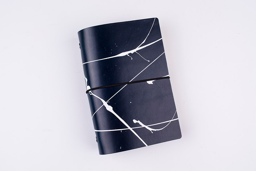 Genuine Leather Splatter Art Travel Notebook 