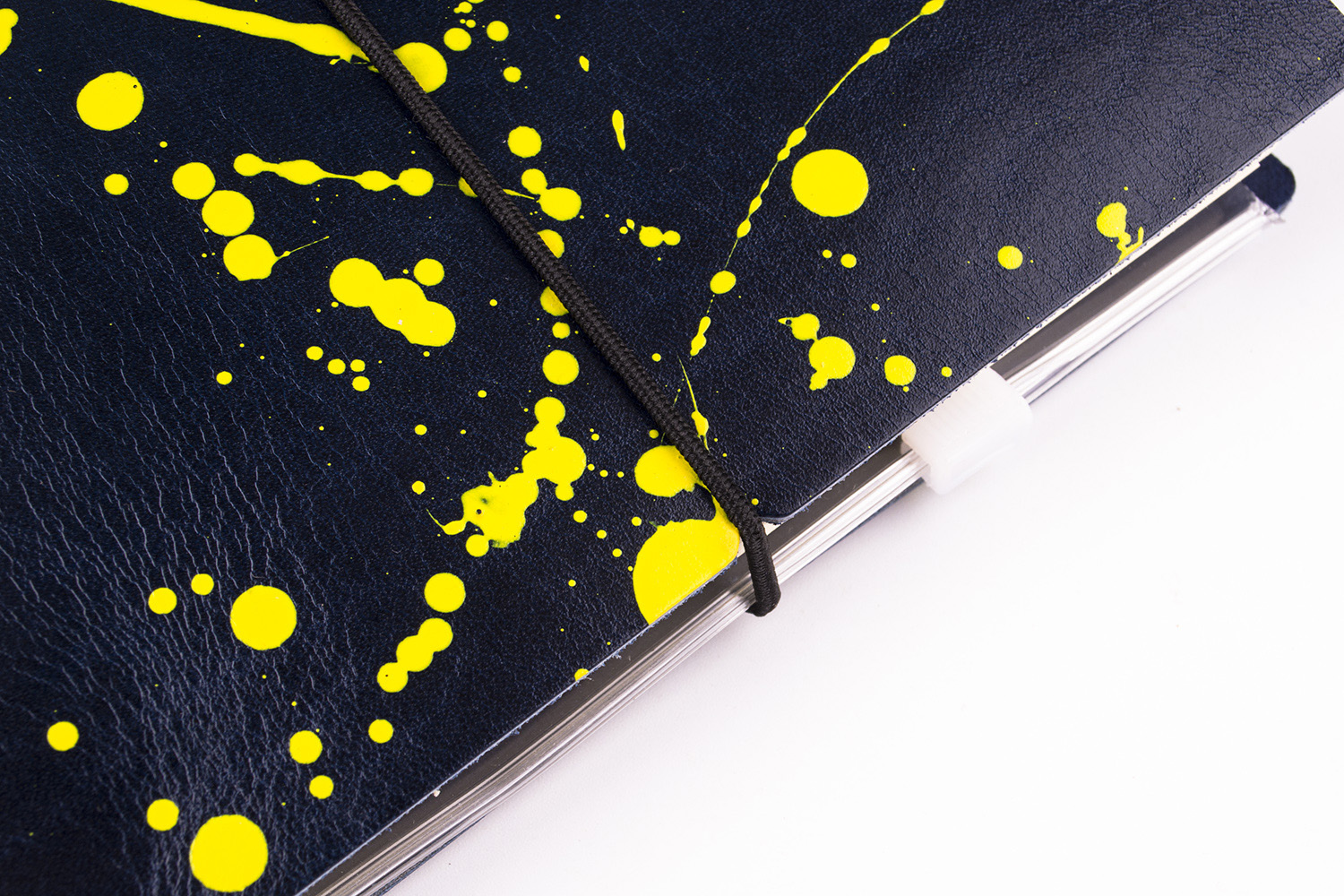 Genuine Leather Splatter Art Travel Notebook 