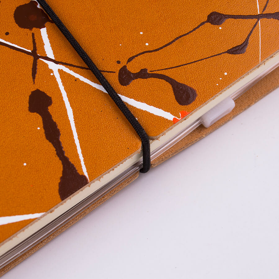 Genuine Leather Splatter Art Travel Notebook 