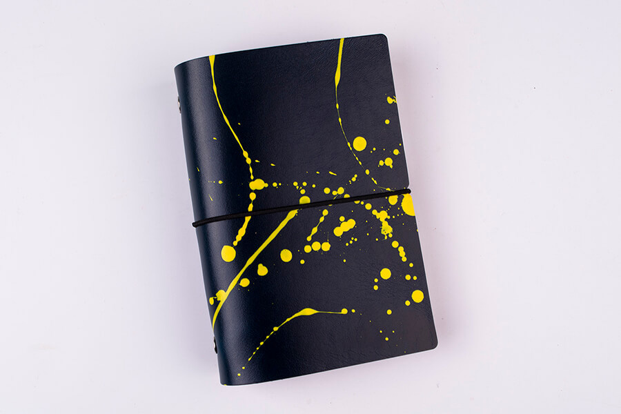 Genuine Leather Splatter Art Travel Notebook 