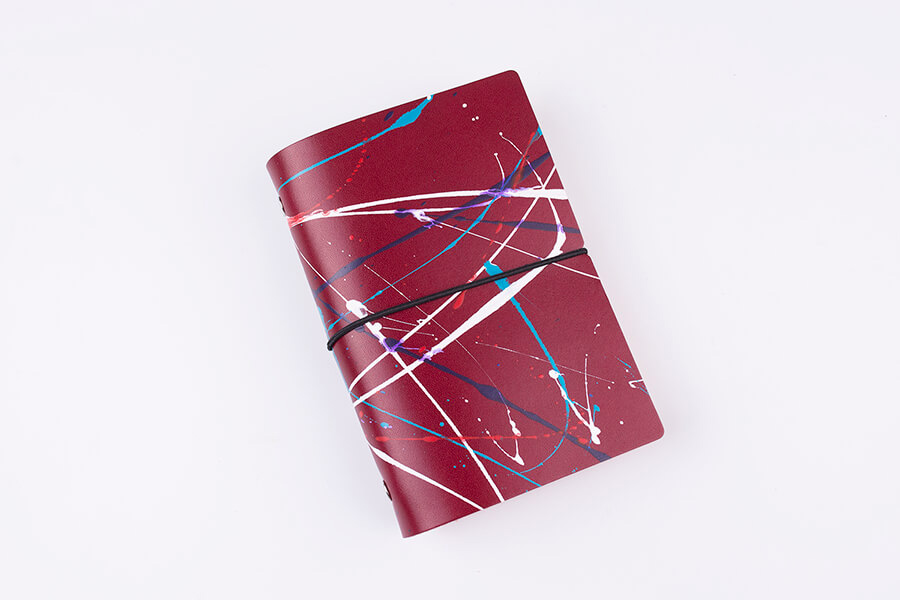 Genuine Leather Splatter Art Travel Notebook 