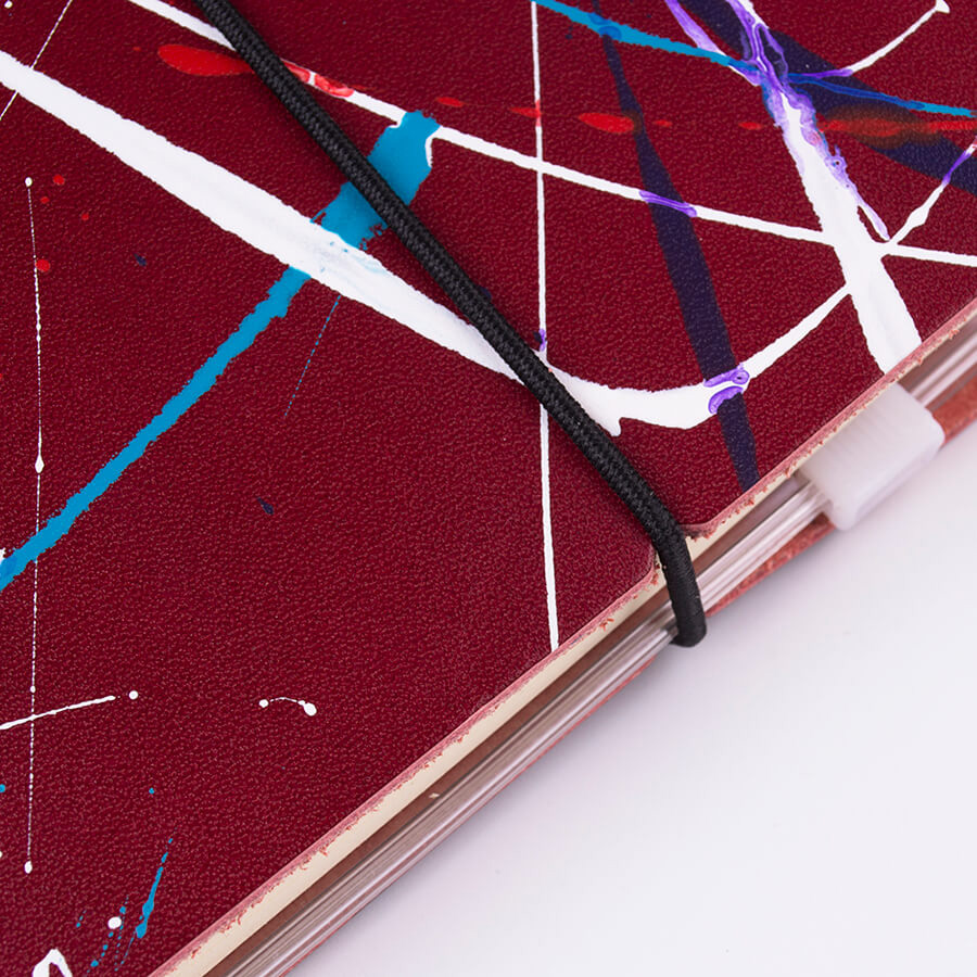 Genuine Leather Splatter Art Travel Notebook 