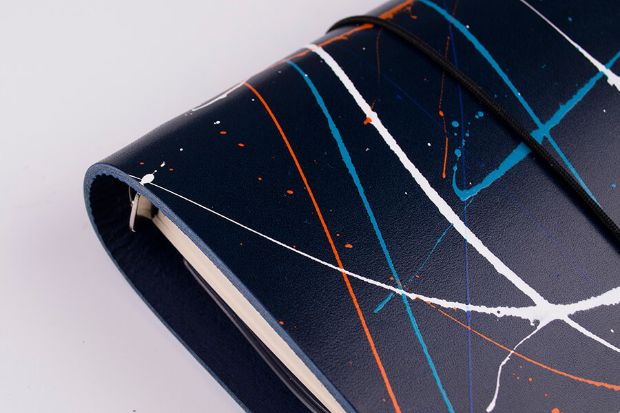 Genuine Leather Splatter Art Travel Notebook 