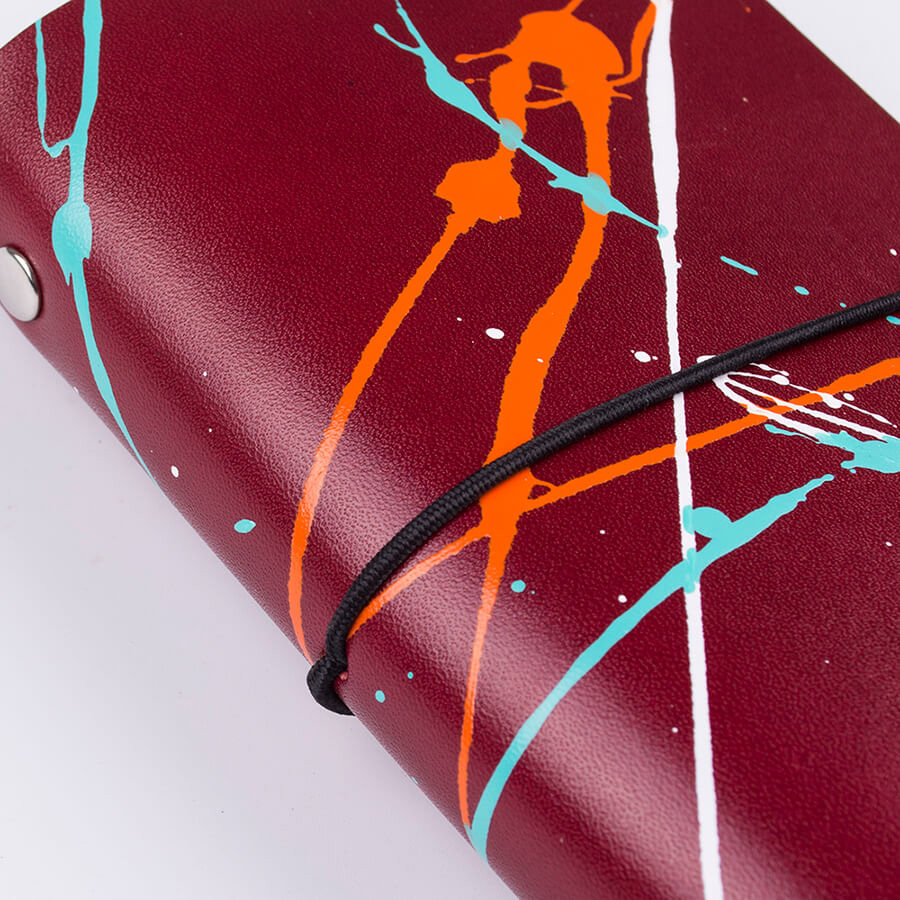 Genuine Leather Splatter Art Travel Notebook 