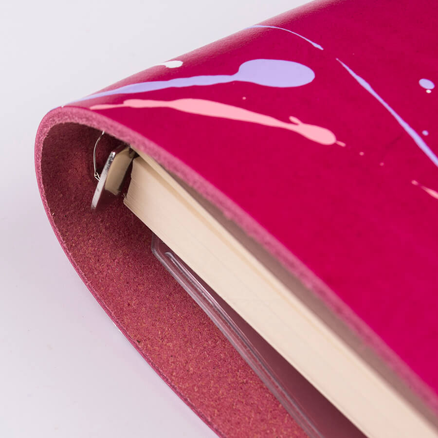 Genuine Leather Splatter Art Travel Notebook 