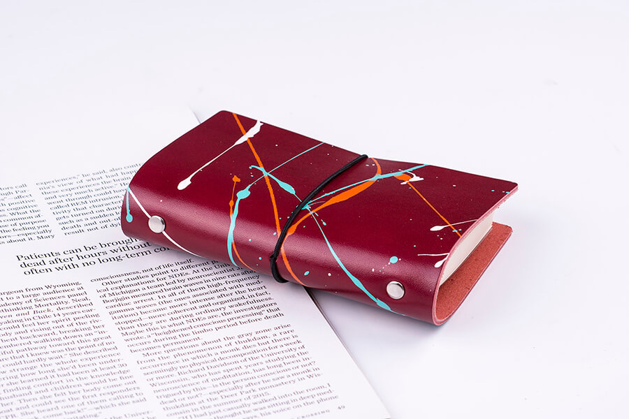 Genuine Leather Splatter Art Travel Notebook 