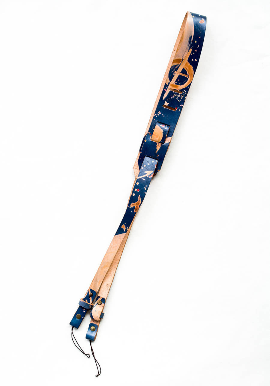 Genuine Leather Splatter Camera Shoulder Strap 