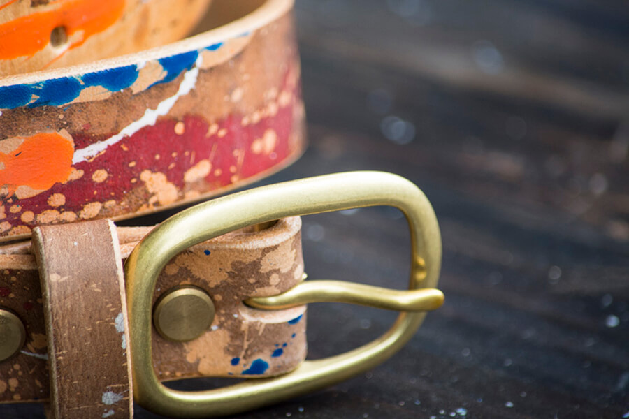 Genuine Leather Splatter Handmade Belt 