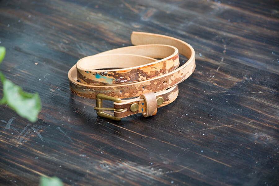 Genuine Leather Splatter Handmade Belt 