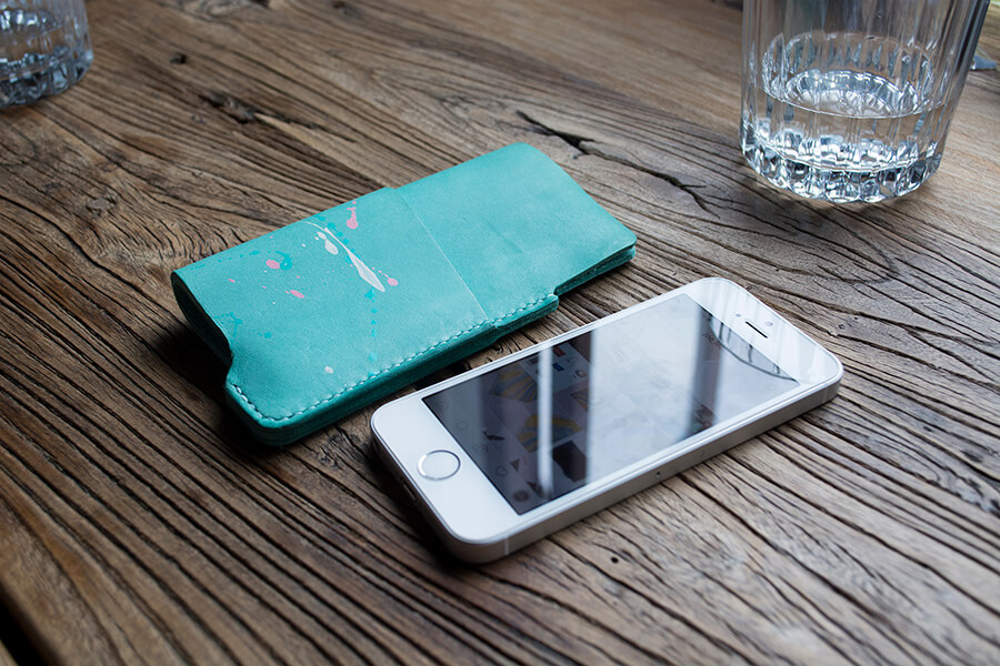Genuine Leather Splatter Phone Case 