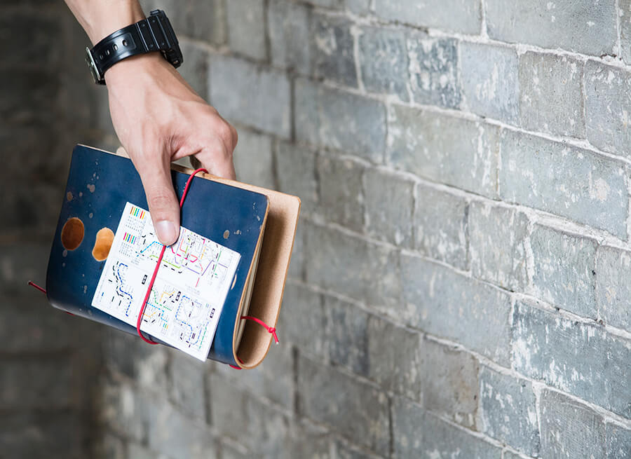 Genuine Leather Splatter Travel Notebook 