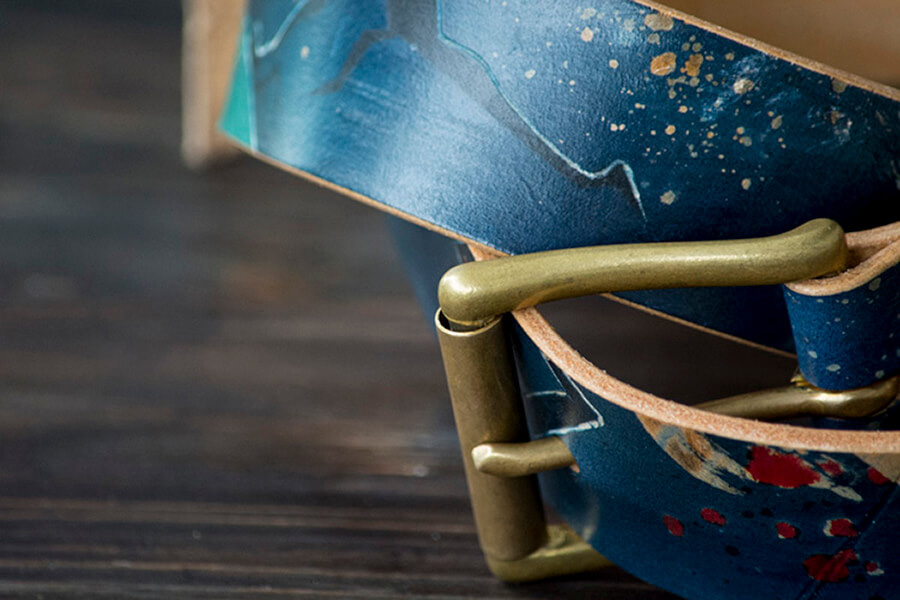 Genuine Leather Splatter Unique Leather Belt 