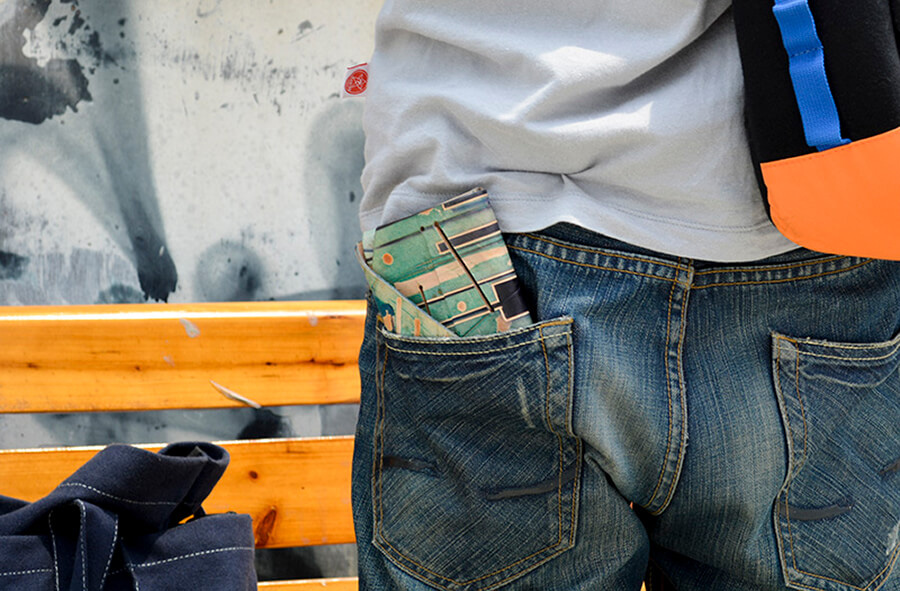 Genuine Leather Splatter Wallet 