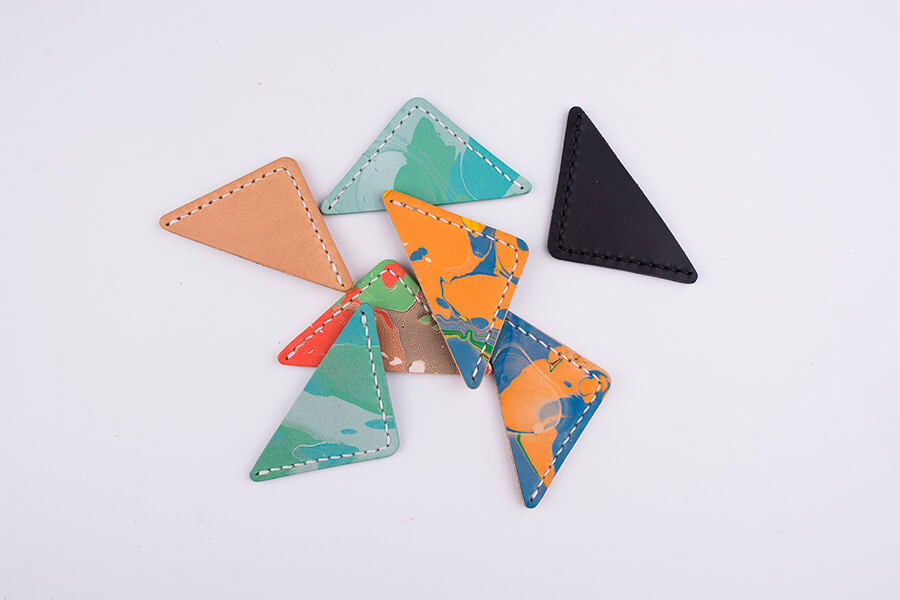 Genuine Leather Marble Bookmark 