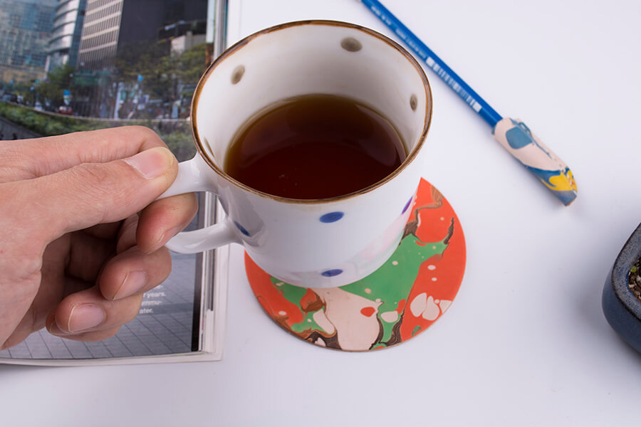 Genuine Leather Marble Coaster 