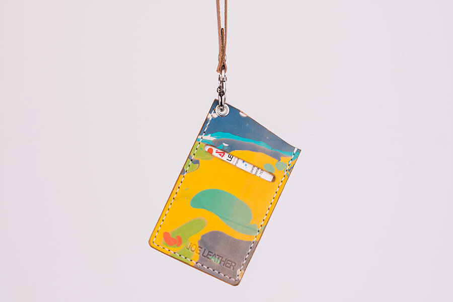Genuine Leather Marble Id Card Holder 