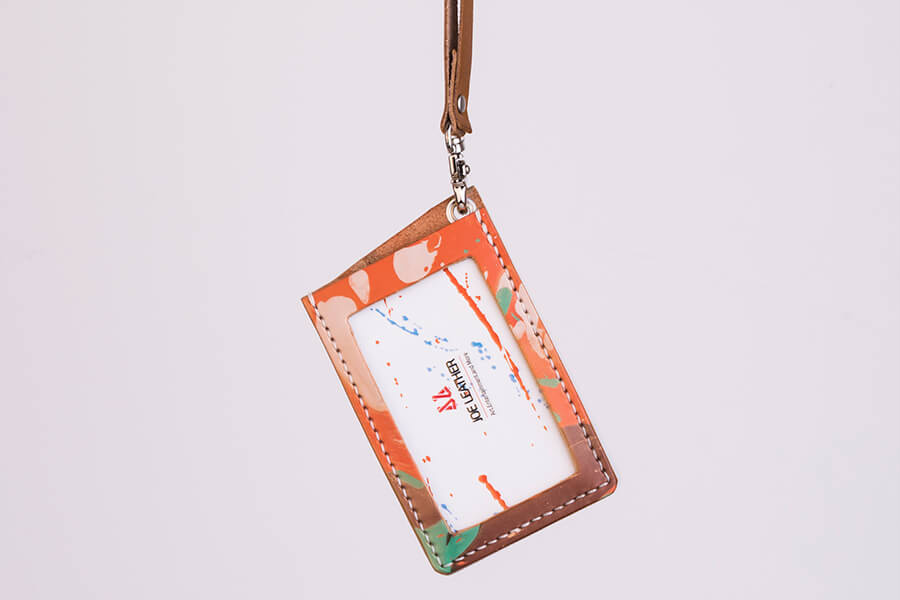 Genuine Leather Marble Id Card Holder 