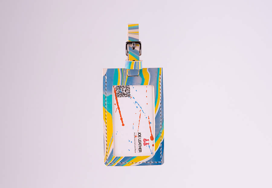 Genuine Leather Marble Luggage Tag 