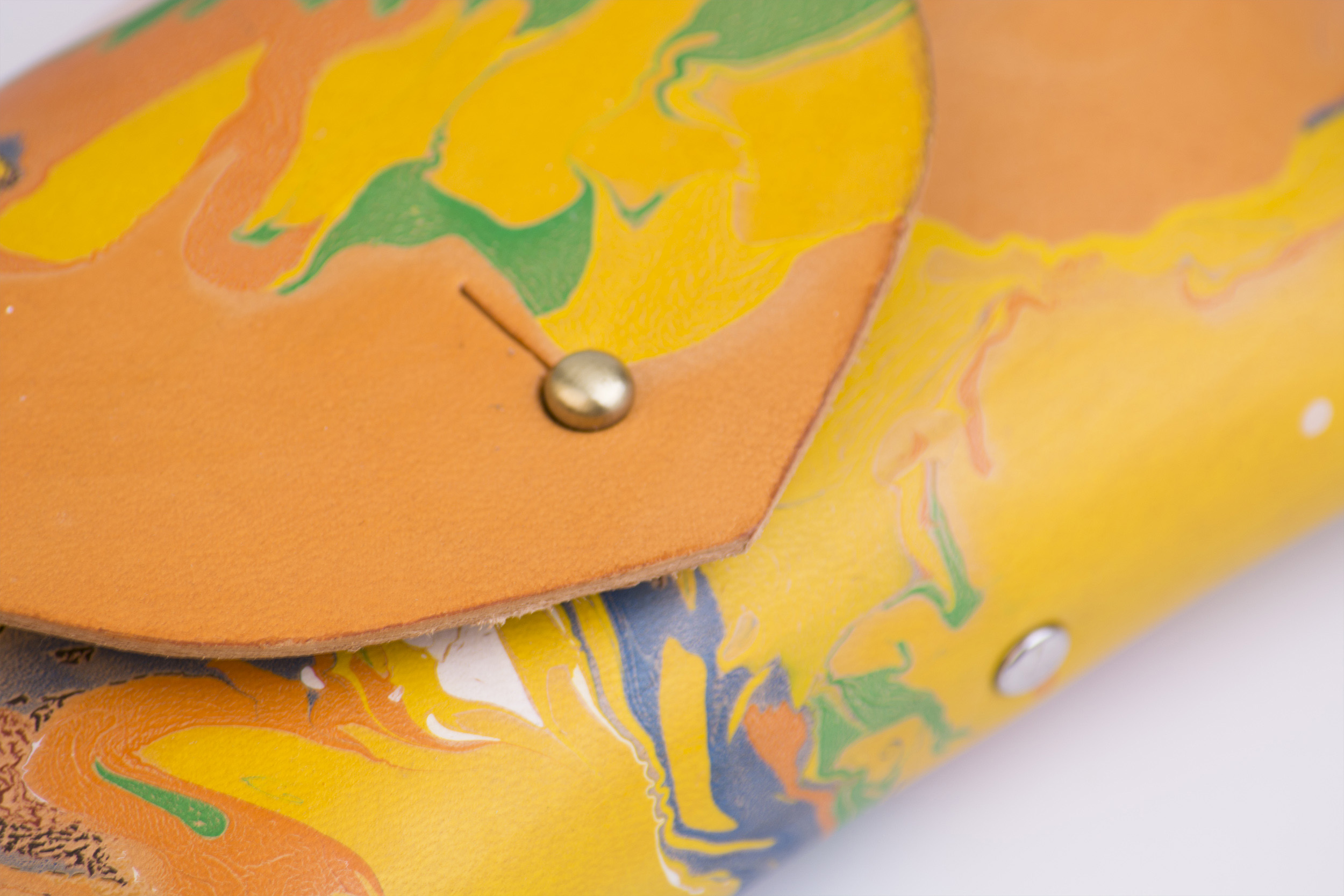 Genuine Leather Marble Sunglasses Case 