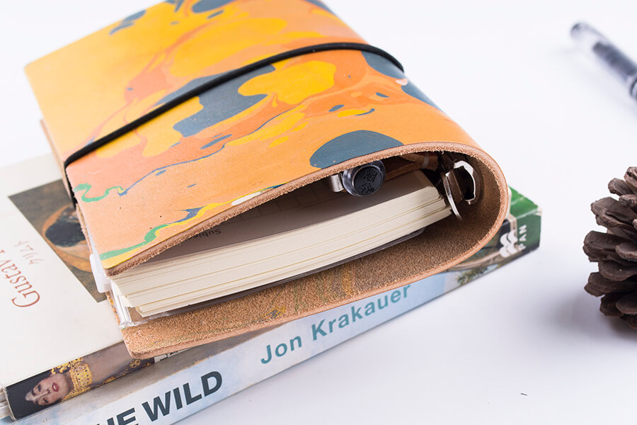 Genuine Leather Marble Traveler S Notebook 