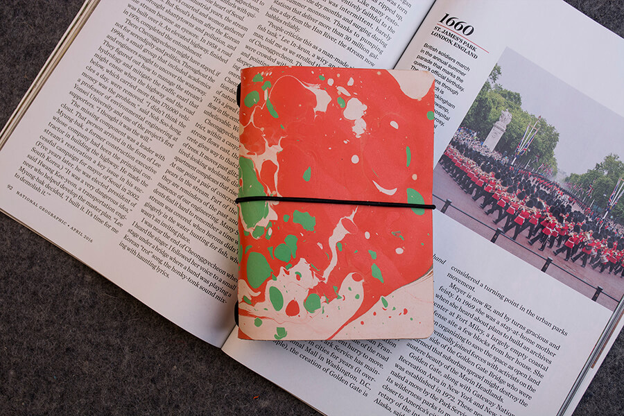 Genuine Leather Marble Traveler S Notebook 
