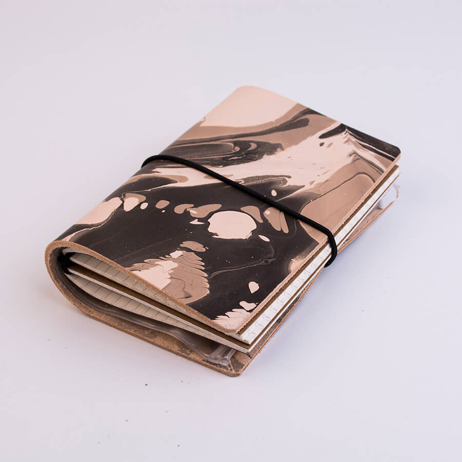 Genuine Leather Marble Traveler S Notebook 