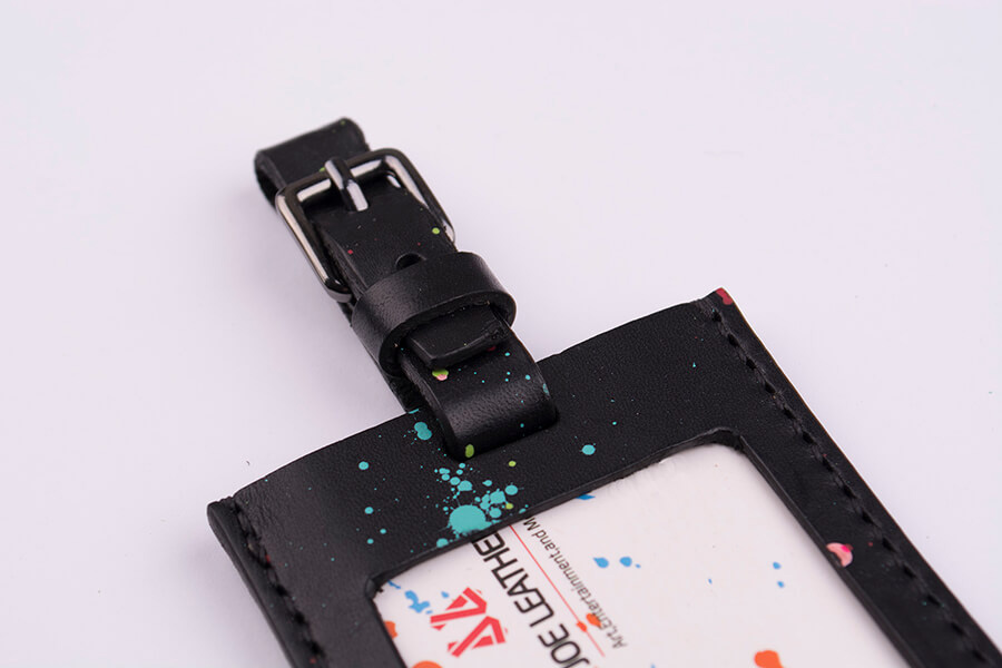 Genuine Leather Splatter Luggage Tag 
