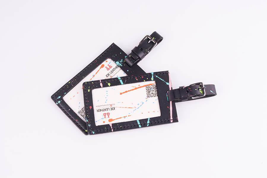 Genuine Leather Splatter Luggage Tag 