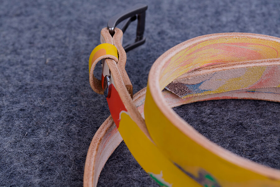 Genuine Leather Marble Belt 
