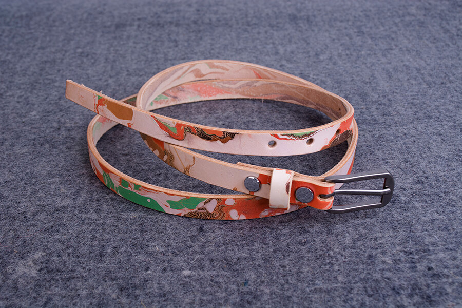 Genuine Leather Marble Belt 