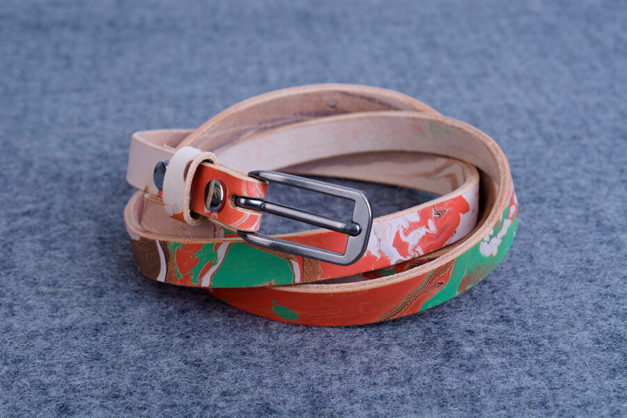 Genuine Leather Marble Belt 