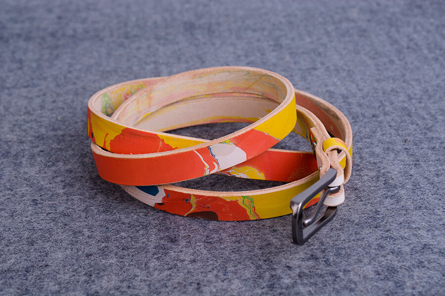 Genuine Leather Marble Belt 